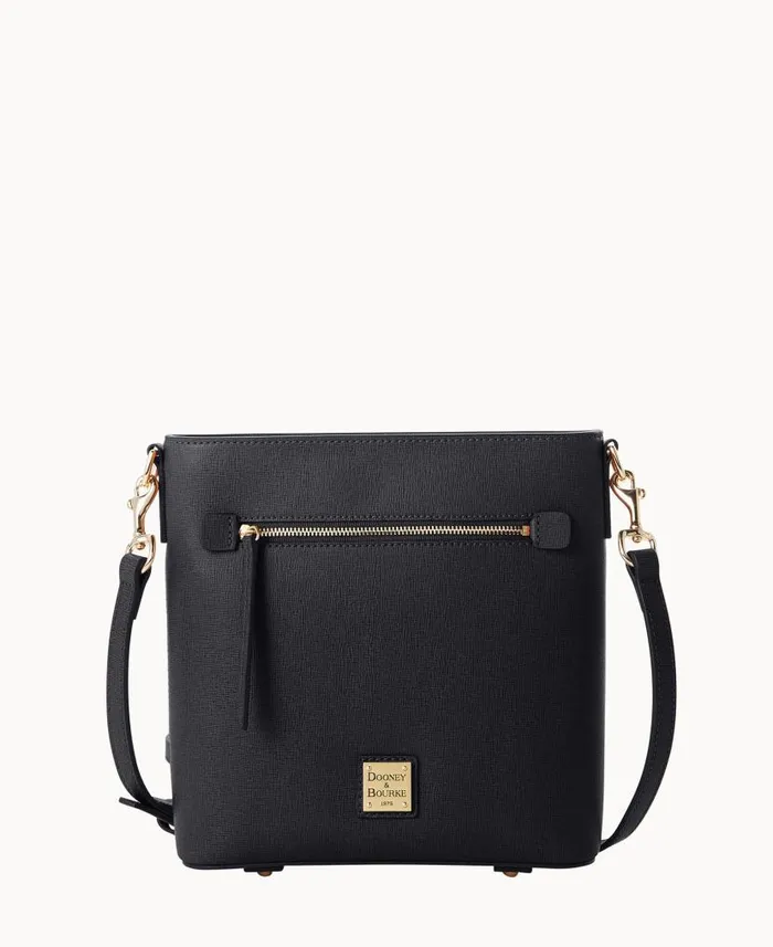 Saffiano Zip Crossbody Black Woman Dooney and Bourke Crossbodies