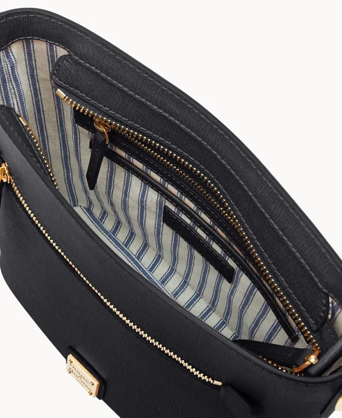 Saffiano Zip Crossbody Black Woman Dooney and Bourke Crossbodies Saffiano Zip Crossbody Black Woman Dooney and Bourke Crossbodies