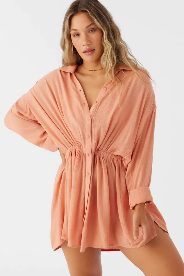 SALTWATER SOLIDS CAMI SWIM COVERUP Canyon Sunset Women O039NEILL Sale