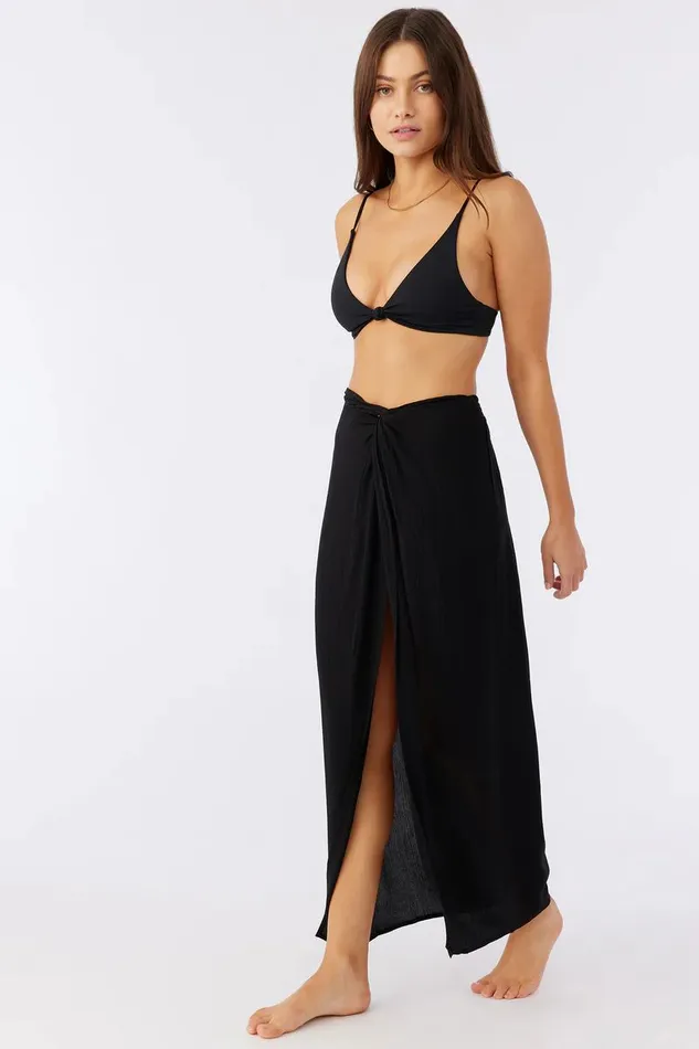SALTWATER SOLIDS HANALEI MAXI SKIRT COVERUP Black Women O039NEILL Swim