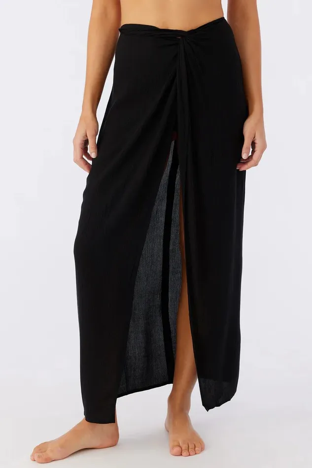 SALTWATER SOLIDS HANALEI MAXI SKIRT COVERUP Black Women O039NEILL Swim