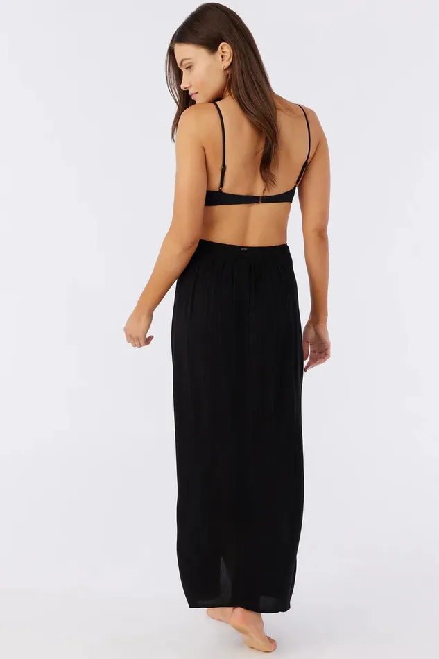 SALTWATER SOLIDS HANALEI MAXI SKIRT COVERUP Black Women O039NEILL Swim
