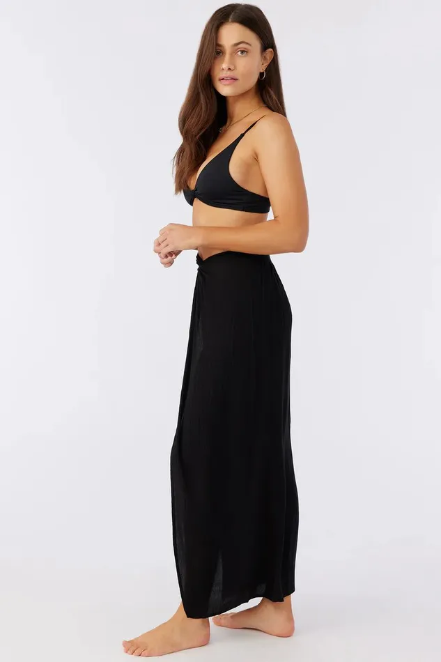 SALTWATER SOLIDS HANALEI MAXI SKIRT COVERUP Black Women O039NEILL Swim