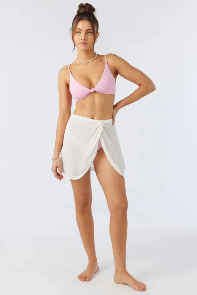 SALTWATER SOLIDS HANALEI MINI COVERUP SKIRT White Women O039NEILL Swim