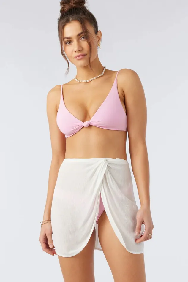 SALTWATER SOLIDS HANALEI MINI COVERUP SKIRT White Women O039NEILL Swim