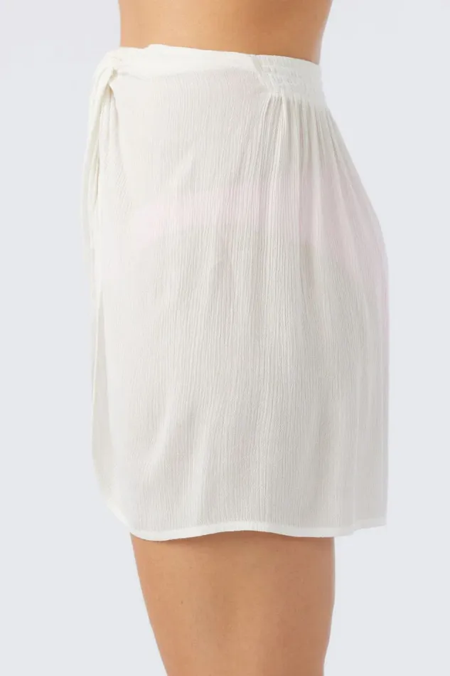 SALTWATER SOLIDS HANALEI MINI COVERUP SKIRT White Women O039NEILL Swim