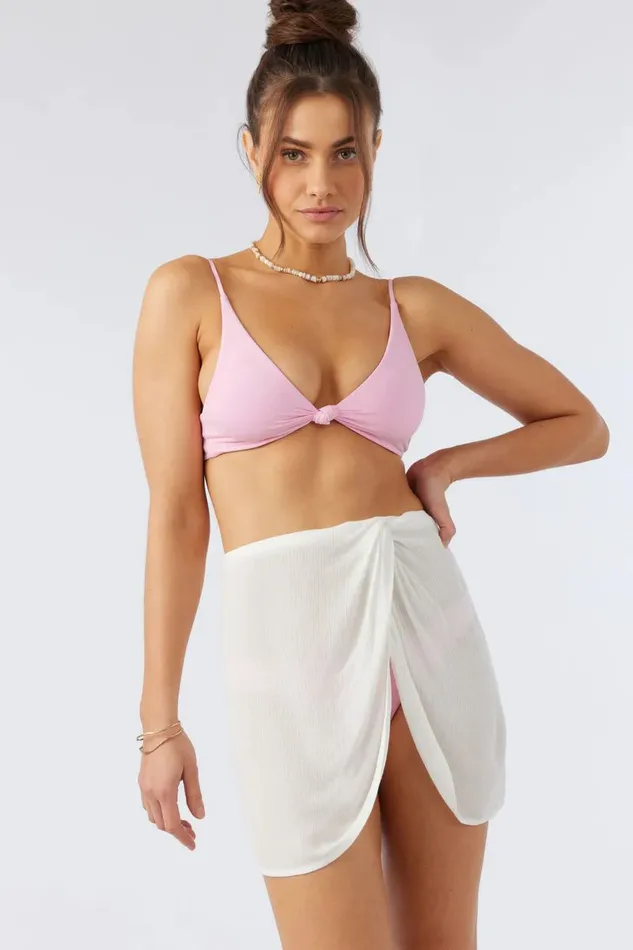 SALTWATER SOLIDS HANALEI MINI COVERUP SKIRT White Women O039NEILL Swim