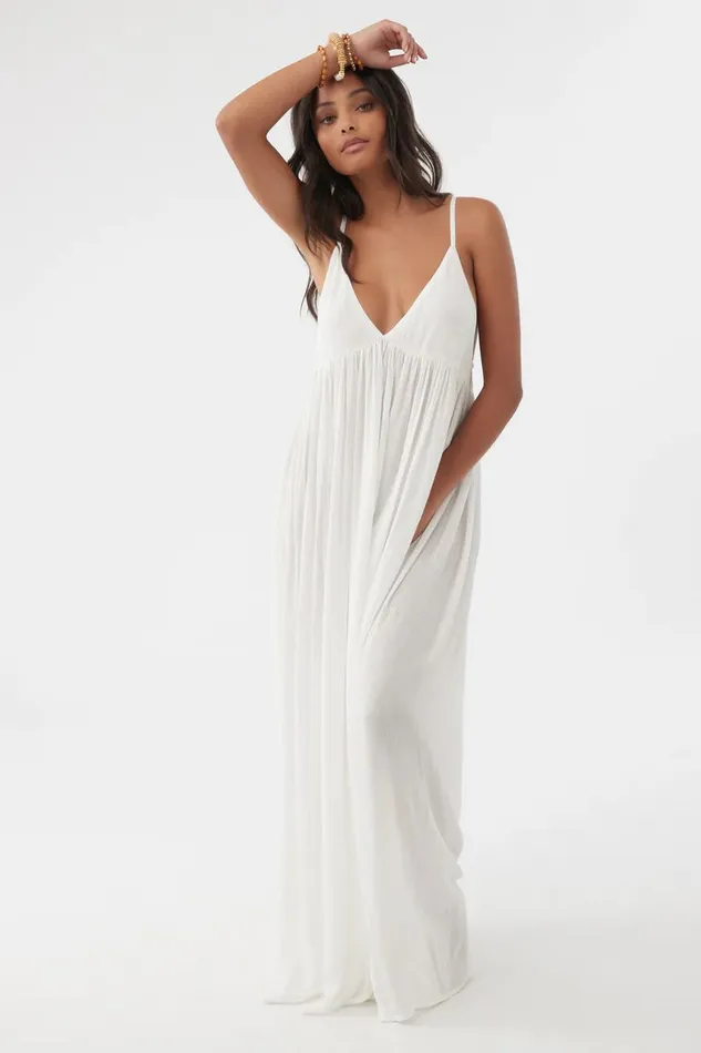 SALTWATER SOLIDS MEL MAXI SWIM COVERUP Vanilla Women O039NEILL Swim