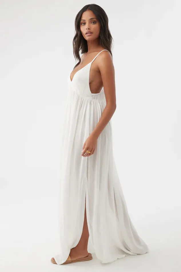 SALTWATER SOLIDS MEL MAXI SWIM COVERUP Vanilla Women O039NEILL Swim