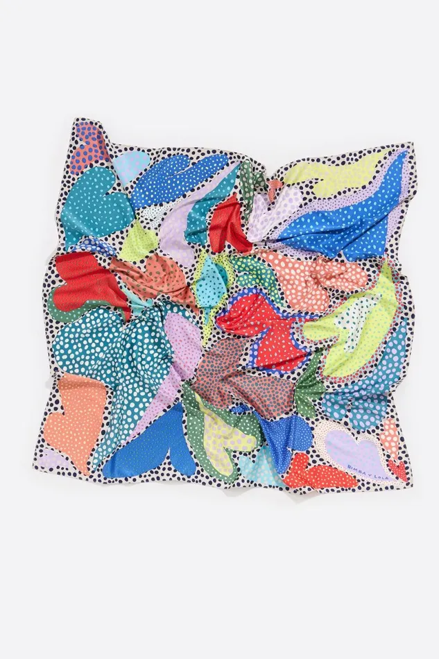 Sand Dots Hearts Scarf Sand Women Bimba Y Lola Scarves Sand Dots Hearts Scarf Sand Women Bimba Y Lola Scarves