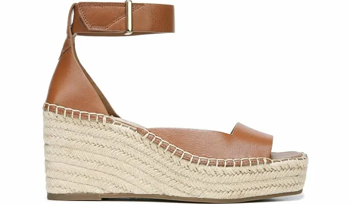 Sandals Women Franco Sarto Franco Camera Espadrille Wedge Sandal Cognac Leather