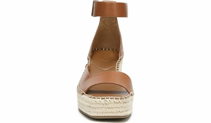 Sandals Women Franco Sarto Franco Camera Espadrille Wedge Sandal Cognac Leather