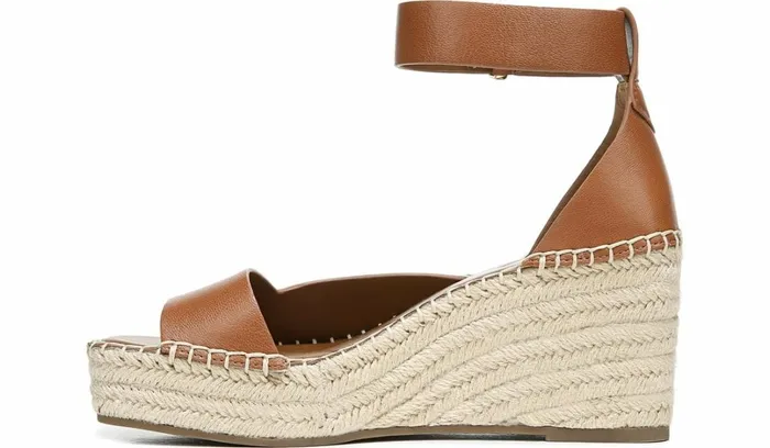 Sandals Women Franco Sarto Franco Camera Espadrille Wedge Sandal Cognac Leather