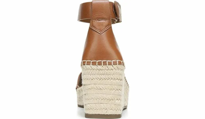 Sandals Women Franco Sarto Franco Camera Espadrille Wedge Sandal Cognac Leather