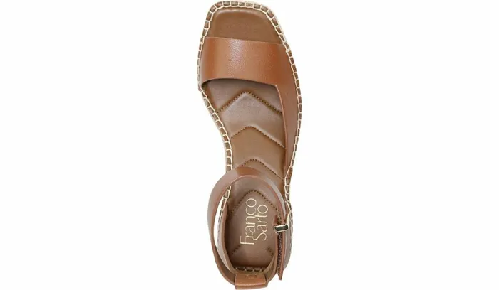 Sandals Women Franco Sarto Franco Camera Espadrille Wedge Sandal Cognac Leather