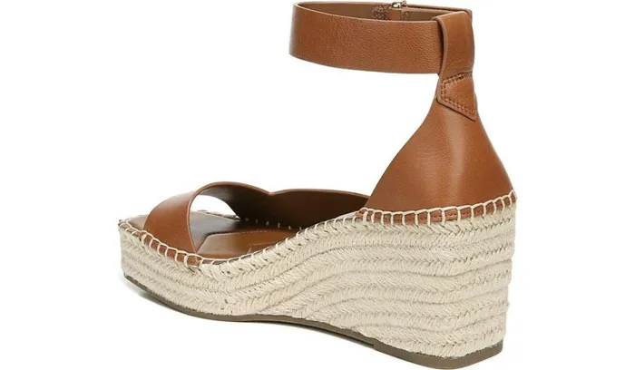 Sandals Women Franco Sarto Franco Camera Espadrille Wedge Sandal Cognac Leather