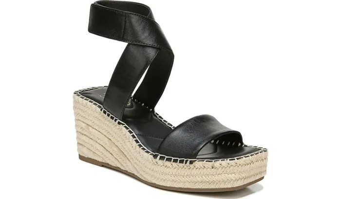 Sandals Women Franco Sarto Franco Carezza Espadrille Wedge Sandal Black Leather Sandals Women Franco Sarto Franco Carezza Espadrille Wedge Sandal Black Leather