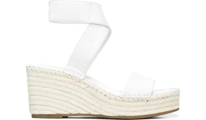 Sandals Women Franco Sarto Franco Carezza Espadrille Wedge Sandal White Leather