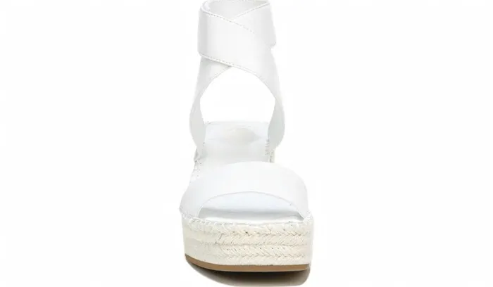 Sandals Women Franco Sarto Franco Carezza Espadrille Wedge Sandal White Leather