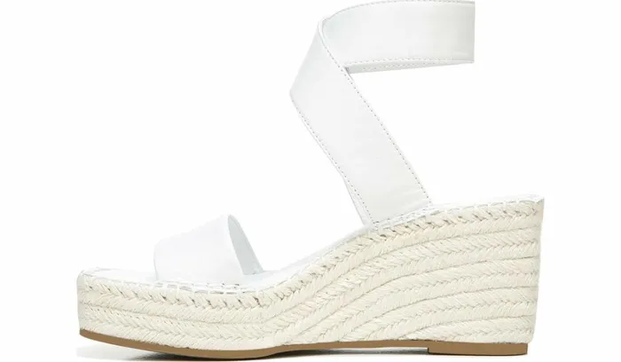 Sandals Women Franco Sarto Franco Carezza Espadrille Wedge Sandal White Leather