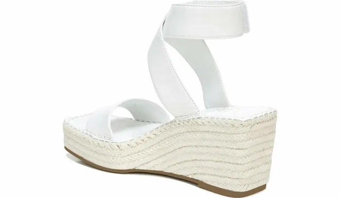 Sandals Women Franco Sarto Franco Carezza Espadrille Wedge Sandal White Leather