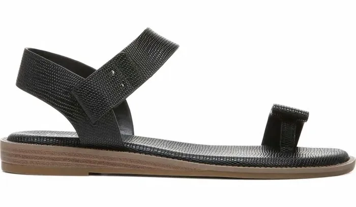 Sandals Women Franco Sarto Franco Geranio Sandal Black Snake Print Faux Leather