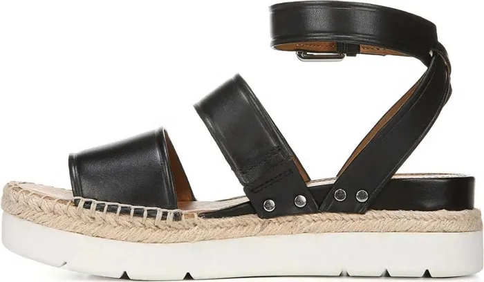 Sandals Women Franco Sarto Sarto Calvin Wedge Sandal Black Leather