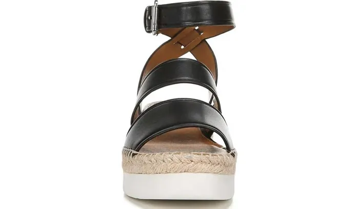 Sandals Women Franco Sarto Sarto Calvin Wedge Sandal Black Leather