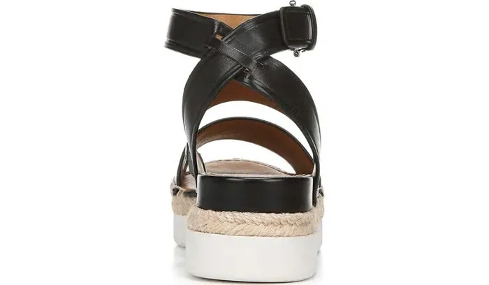 Sandals Women Franco Sarto Sarto Calvin Wedge Sandal Black Leather
