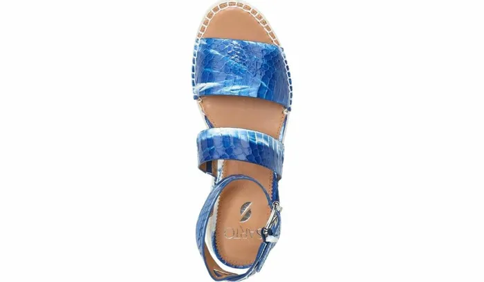 Sandals Women Franco Sarto Sarto Calvin Wedge Sandal Blue Snake Leather