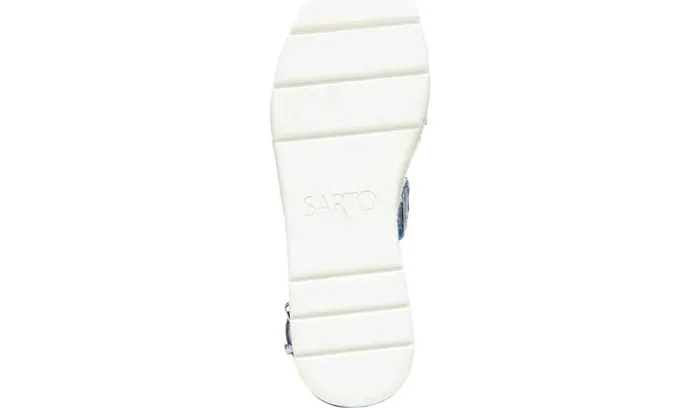 Sandals Women Franco Sarto Sarto Calvin Wedge Sandal Blue Snake Leather