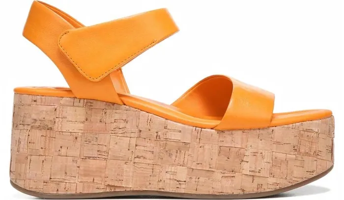 Sandals Women Franco Sarto Sarto Demi 2 Platform Wedge Sandal Orange Leather