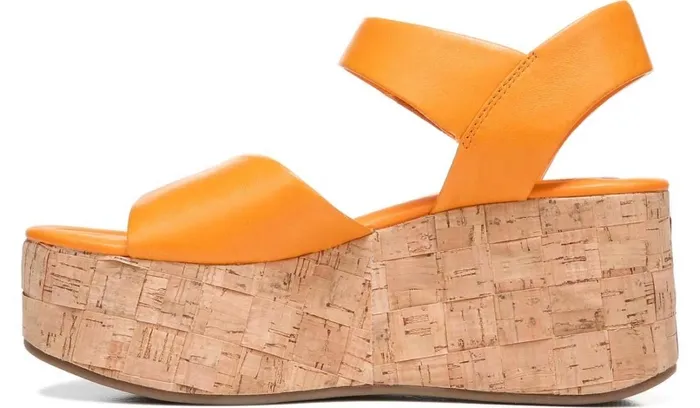 Sandals Women Franco Sarto Sarto Demi 2 Platform Wedge Sandal Orange Leather