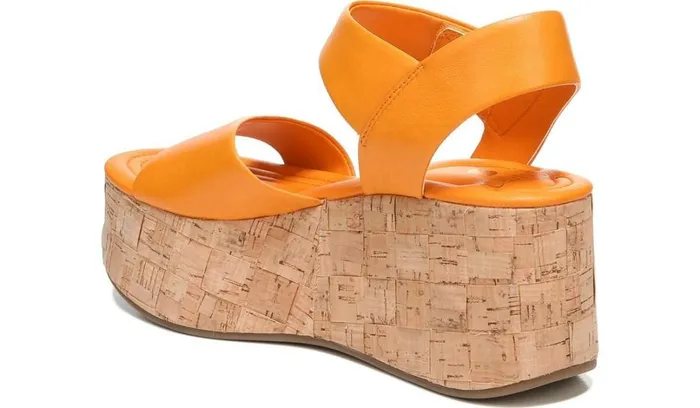 Sandals Women Franco Sarto Sarto Demi 2 Platform Wedge Sandal Orange Leather