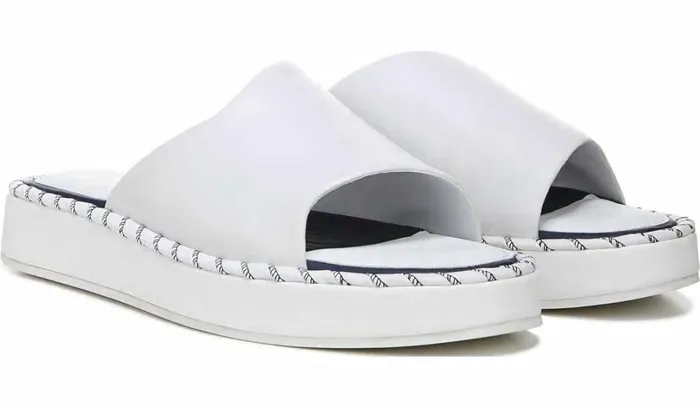 Sandals Women Franco Sarto Sarto Zoe Slide Sandal White Leather