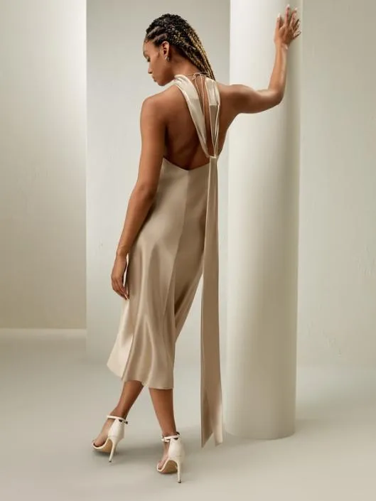 Satin Halter Midi Dress 8211 Elegant And Versatile Clothing For All Occasions Women Jumpsuits Lilysilk Dresses Satin Halter Midi Dress 8211 Elegant And Versatile Clothing For All Occasions Women Jumpsuits Lilysilk Dresses