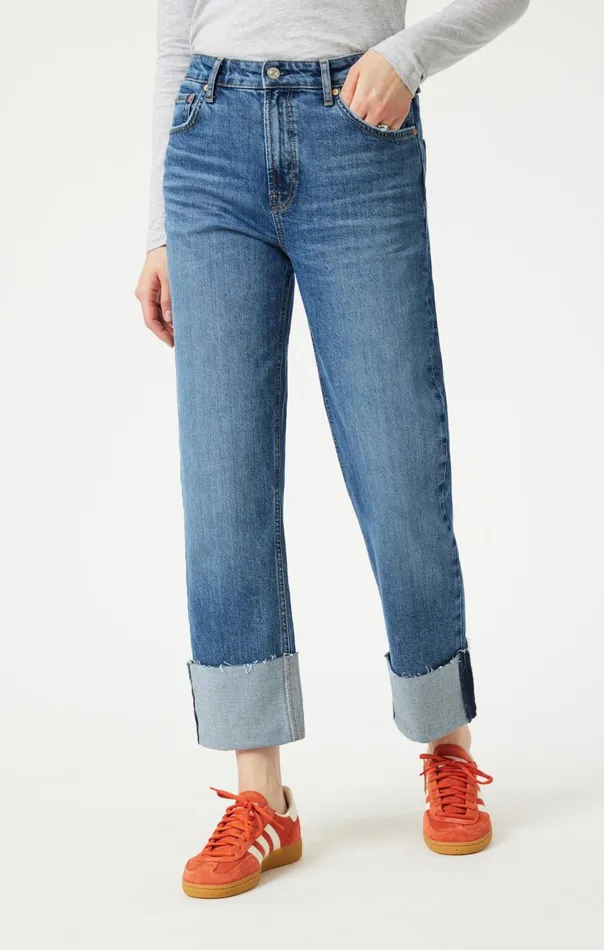 Savannah Cuffed Straight Leg In Shaded Classic Blue Women Mavi Jeans Denim Savannah Cuffed Straight Leg In Shaded Classic Blue Women Mavi Jeans Denim