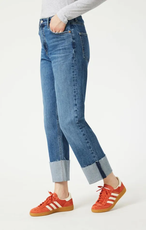 Savannah Cuffed Straight Leg In Shaded Classic Blue Women Mavi Jeans Denim Savannah Cuffed Straight Leg In Shaded Classic Blue Women Mavi Jeans Denim
