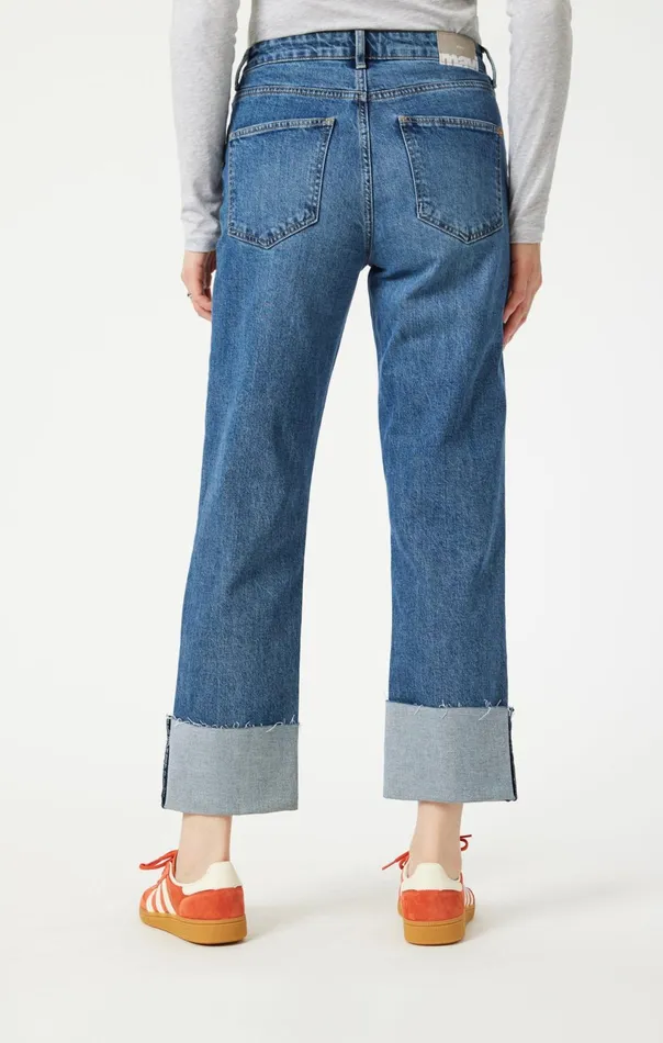 Savannah Cuffed Straight Leg In Shaded Classic Blue Women Mavi Jeans Denim Savannah Cuffed Straight Leg In Shaded Classic Blue Women Mavi Jeans Denim