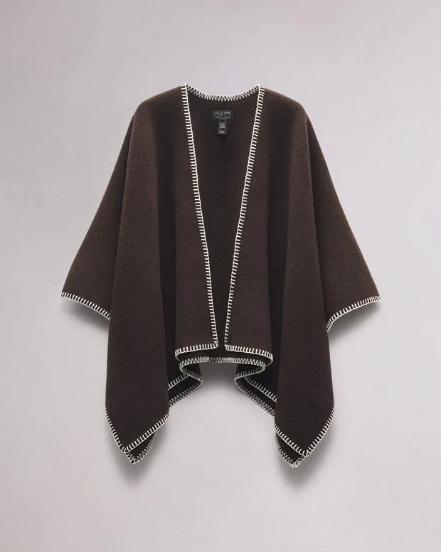 Scarves and Ponchos Women Rag and Bone Ingrid Wool Poncho Mahogany