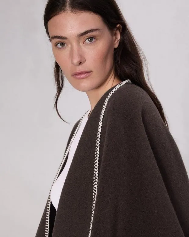 Scarves and Ponchos Women Rag and Bone Ingrid Wool Poncho Mahogany