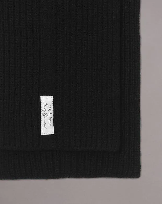 Scarves Men Rag and Bone Max Wool Scarf Black