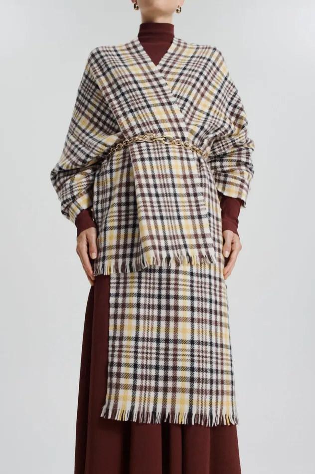 Scarves Women Scanlan Theodore ITALIAN PLAID SCARF Ginger