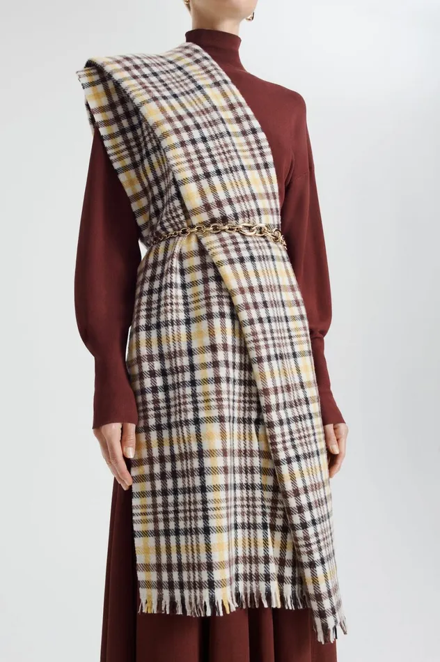 Scarves Women Scanlan Theodore ITALIAN PLAID SCARF Ginger Scarves Women Scanlan Theodore ITALIAN PLAID SCARF Ginger