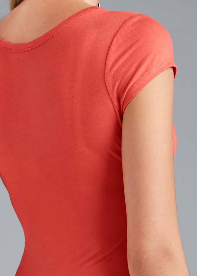SCOOP NECK TOP Coral Women VENUS Venus Basics Tops