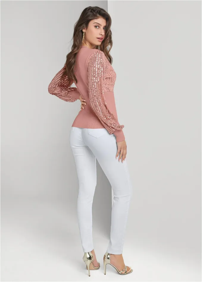 SEQUIN CARDIGAN Rose Gold Women VENUS Cardigans and Dusters