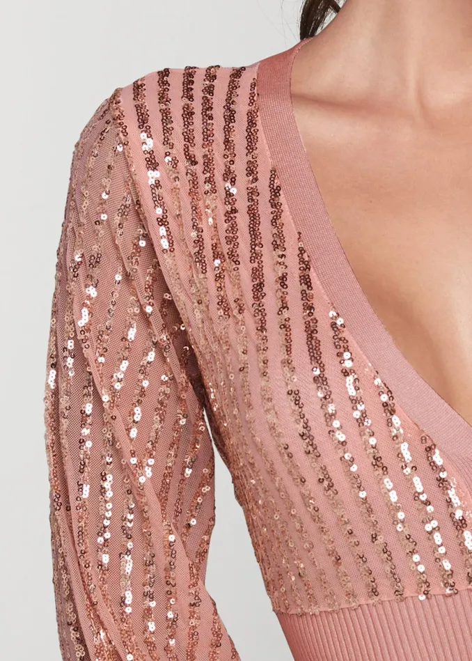 SEQUIN CARDIGAN Rose Gold Women VENUS Cardigans and Dusters