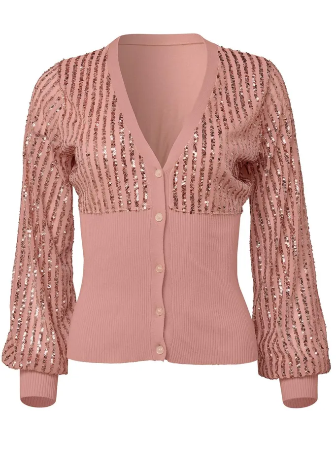 SEQUIN CARDIGAN Rose Gold Women VENUS Cardigans and Dusters