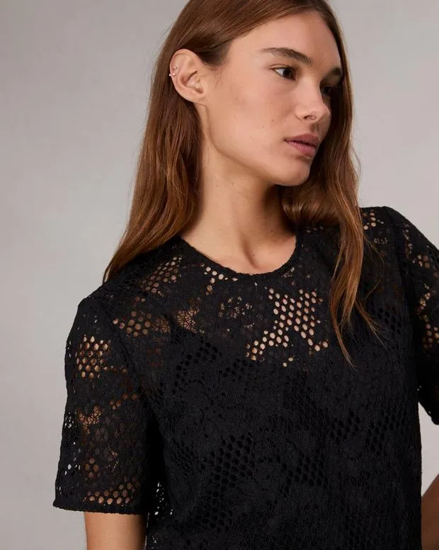 Shirts and Tops Women Rag and Bone Sammie Lace TShirt Black