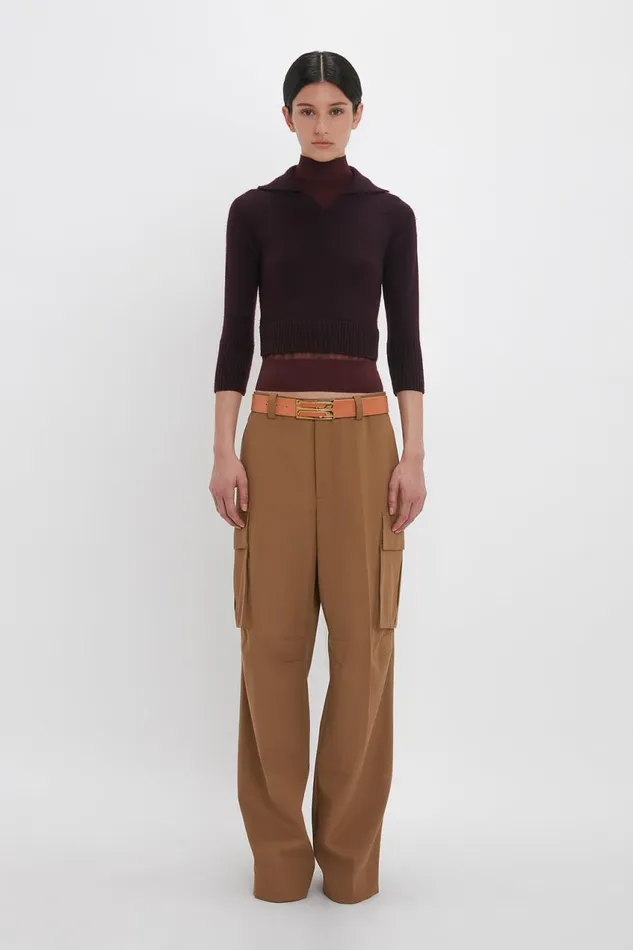 Shirts and Tops Women Victoria Beckham Double Layer Top In Deep Mahogany